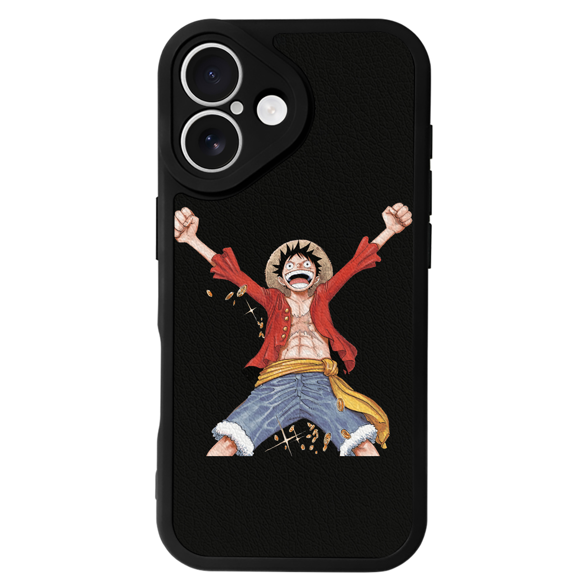 （画像用） ワンピース モンキー・D・ルフィ ONE PIECE Monkey D. Luffy 【iPhone 16シリーズ対応】シリコンスマホケース（レザー調） 材質：シリコン